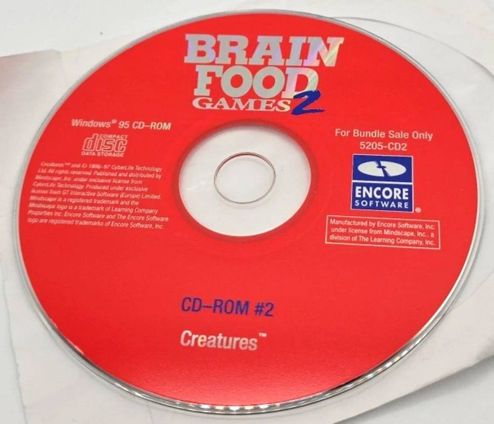 Brain Food Games 2 - Creatures - Vintage PC CD-ROM Windows 95 Game (Disc Only)
